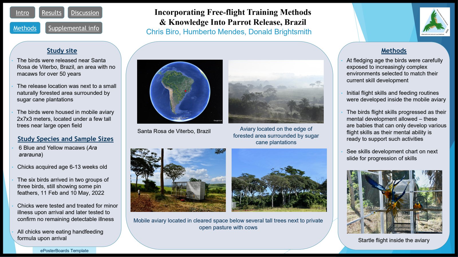 Poster: Methods – release near Santa Rosa de Viterbo, Brazil
